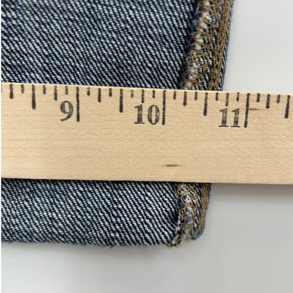 J.Crew Rigid Low Rise Wide Leg‎ Jeans Blue Denim Size 28 Cuff Pockets